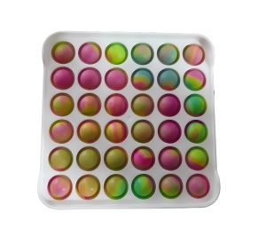 Jucarie antistres in forma de patrat multicolor, plastic/silicon, POP IT K KATHODE