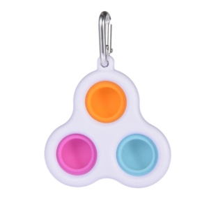 Jucarie antistres, Pop it, model breloc, tip triunghi, 8 cm, multicolor - Img 2