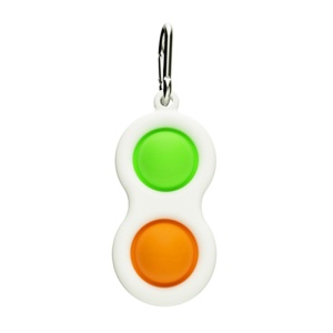 Jucarie antistres, Pop it, tip breloc, 8 cm, verde-portocaliu - Img 2