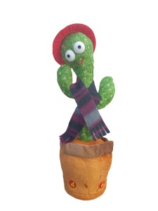 Jucarie cactus pentru copii, imita, canta, danseaza, 32 cm, palarie rosie K KATHODE