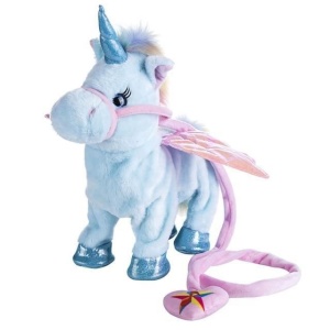 Jucarie din plus, unicorn mergator, canta si merge, albastru K KATHODE