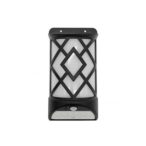 Lampa 12 LED-uri, decorativa, cu incarcare solara si efect de flacara, culoare negru