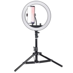 Lampa circulara cu led reglabila Studio King SKRL10 cu stativ (set vlogger)