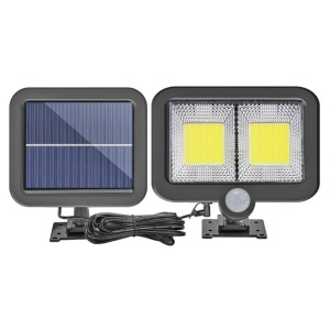 Lampa cu incarcare solara si panou solar, 108 x LED COB, senzor de lumina/miscare/stare de veghe, buton ON/OFF, telecomanda inclusa K KATHODE