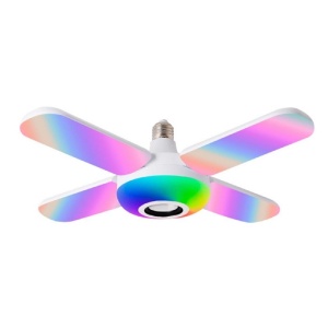 Lampa LED fan blade RGB, fasung E27, boxa incorporata, bluetooth, senzor muzica, telecomanda - Img 8
