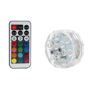 Lampa plutitoare, pentru piscina, 10 Led RGB, Hoff, cu telecomanda, transparent