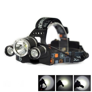 Lanterna cap reincarcabila Boruit P-353, 3x LED Cree XML T6, 2x Acumulatori - Img 5