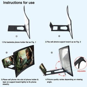 Lupa curbata pentru telefon, marire imagine, pliabila, 12 inch K KATHODE - Img 4