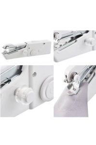 Mini masina de cusut portabila, pentru cusaturi usoare, practica, accesorii incluse,3 bobine incluse, materiale de calitate, 1000 imp/min, alb - Img 7