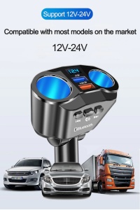 Modulator auto FM, 2 x USB, incarcare rapida, multiplicare bricheta, 12-24V, rotire 90°, A9 K KATHODE - Img 9