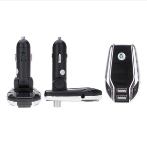 Modulator auto FM, car kit bluetooth, transmitator FM, Transmitator Bluetooth wireless, adaptor FM, modulator muzica Handsfree Mp3 Player, audio USB, design elegant, Argintiu - Img 3