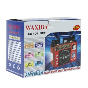 Radio portabil AM/FM/SW, slot USB/SD, MP3 player, gri, Waxiba - Img 2
