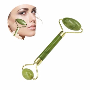 Rola din Jad si Gua Sha, pentru masaj facial si corporal, verde - Img 2