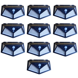 Set 10 lampi cu incarcare solara, cu senzori de amurg, miscare si lumina, 3 trepte de iluminare, 114 x LED, K KATHODE