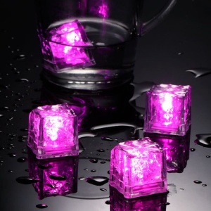 Set 12 cuburi de gheata luminoase cu LED RGB, PROCART, 2.7x2.7 cm - Img 6