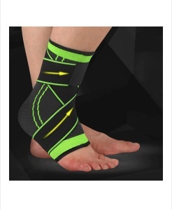 Set 2 Glezniere Elastice, orteze de protectie, prindere cu benzi de fixare elastice, tip bandaj, negru cu verde - Img 6