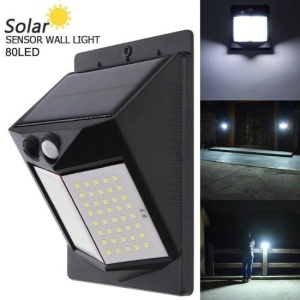 SET 2 lampi cu incarcare solara, 80 x LED, senzor de miscare KATHODE - Img 3