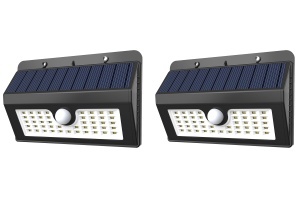 Set 2 lampi solare de perete 45 x LED, antisoc, senzor de miscare si lumina, 3 moduri de functionare K KATHODE