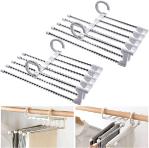 Set 2 umerase haine, Inox, 30 x 21 cm, Argintiu/Alb - Img 3
