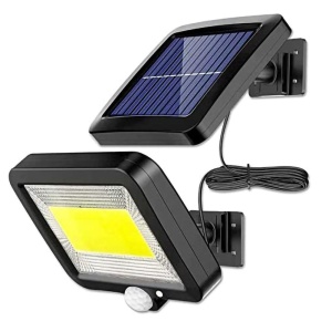 Set 2 x lampa cu incarcare solara, 100 x LED COB - 1, senzori de amurg, miscare si lumina, telecomanda, 1200mAh K KATHODE - Img 2