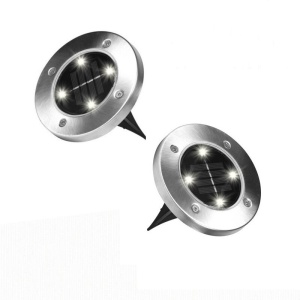Set 2x Lampa Solara, Faintec, Model Spot, Cu Fixare In Pamant, 4 LED-uri, Lumina Puternica, Senzor Crepuscular