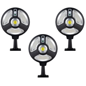 Set 3 x lampa cu incarcare solara, 120 x LED SMD, senzor de amurg/miscare/stare de veghe, buton ON/OFF, rotatie 360°, telecomanda inclusa CB-1288B K KATHODE - Img 3