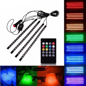 Set 4 benzi RGB auto pentru lumina ambientala, multiple culori, telecomanda - Img 5