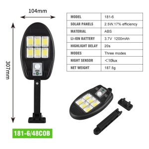 SET 4 lampi cu incarcare solara, 48 x LED COB, senzor de miscare, lumina, amurg KATHODE - Img 8