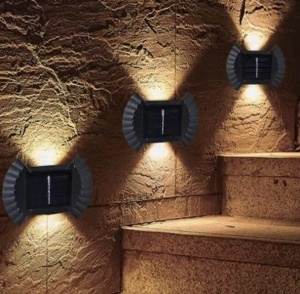 Set 4 Lampi solare cu lumina bidirectionala 6 led / lampa - Img 2