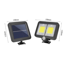 Set 4 x lampa cu incarcare solara si panou solar, 108 x LED COB, senzor de lumina/miscare/stare de veghe, buton ON/OFF, telecomanda inclusa K KATHODE - Img 3