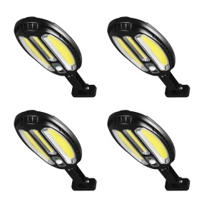 Set 4 x lampa stradala cu incarcare solara, 96 x LED COB, senzor de miscare/amurg/stare de veghe, buton ON/OFF, telecomanda HB-8188A K KATHODE