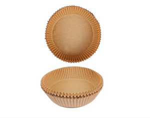 Set 50 hartii de copt pentru AirFryer, Rotund, 20cm, Maro