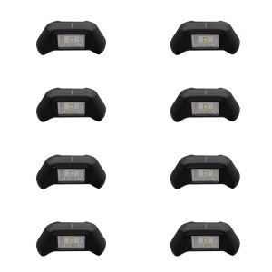 Set 8 lampi cu incarcare solara pentru pereti, scari, garduri, lumina de veghe, alb rece, senzor de lumina, IP65, 2 leduri laterale, buton ON/OFF, negre K KATHODE - Img 9