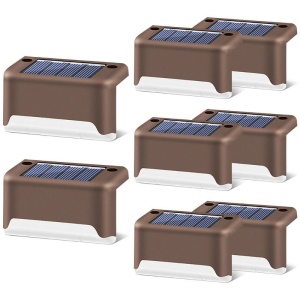 Set lampi solare pentru trepte, BOMSTOM, Senzor de Lumina, ABS, 5 W, Rezistent la apa IP65, 7.8x4.5x4.2 cm