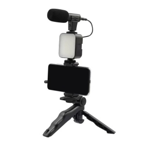 Set pentru vlogging/streaming, trepied, microfon, suport telefon, telecomanda bluetooth, lumina LED K KATHODE