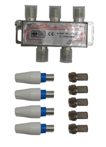 Set Splitter 4 cai, 5-2450 MHz, + 5 Mufe F + 4 Mufe TV KATHODE® - Img 5