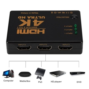 Splitter 4K HDMI, Zola®, 1080p, 3 in 1 switch cu telecomanda, negru - Img 3