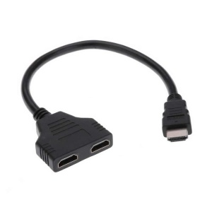 Splitter HDMI cu 2 iesiri elSales ELS-SPL2, rezolutie Full HD, cablu 20 cm, negru