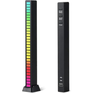 Bara cu leduri RGB, lumina ambientala, sincronizare muzicala, aplicatie, activare sonora, 32 leduri, jocuri de lumini K KATHODE