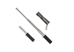 Baston telescopic cu arc de autoaparare, argintiu cu 3 elementi - Img 2