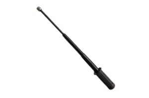 Baston telescopic de autoaparare, negru cu 3 Elementi si maner din cauciuc