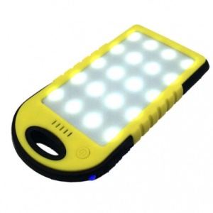 Baterie externa cu incarcare solara Led Light Power Bank, 22800 mAh, 2x USB, lanterna 20 LED-uri - Img 3