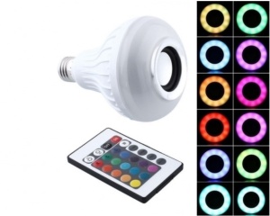 Bec cu bluetooth, LED MUSIC BULB, tip boxa, cu jocuri de lumini, Wireless, 95 x 95 x 135 mm - Img 3