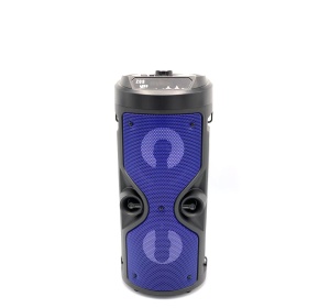 Boxa Audio Portabila cu Conectivitate Bluetooth, Lumini LED pe Woofere, Chinga pentru umar, Telecomanda, Intrare Microfon Jack 6,3mm