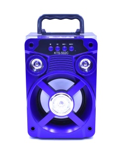 Boxa Portabila Bluetooth 502 bass foarte puternic AUX, USB, CARD, RADIO FM Albastru cu Lumini disco