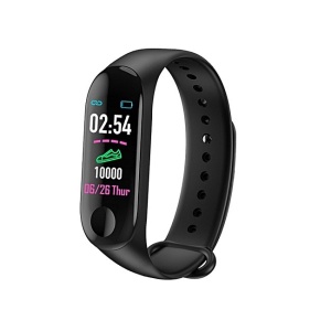 Bratara Fitness Smart M3 cu Display LED, Bluetooth, IP67, Compatibil Android si iOS, Culoare Negru