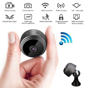 Camera de supraveghere, Vaxiuja, Wi-fi, Calitate video HD 1080P, Senzor miscare, mini, Wireless, Negru - Img 5