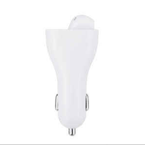 Casca bluetooth 2 in 1 KlaussTech, Incarcare auto, Incarcare rapida, Handsfree, Bluetooth 5.0, Touch control, Alb - Img 3