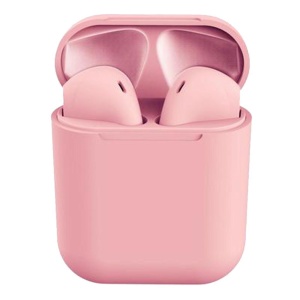 Casti Wireless Bluetooth I12 Macaron Stereo Cu Functie Apelare, Control Muzica, Cutie Incarcare Inclusa, Android/ IOS, Selling Depot, Radio-FM, Aux, SD Card, Roz - Img 2