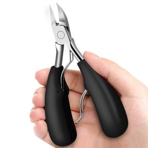 Cleste pedichiura, ASKSA, Pentru Unghiile Incarnate Sau Groase, Inox, Negru/Argintiu - Img 2